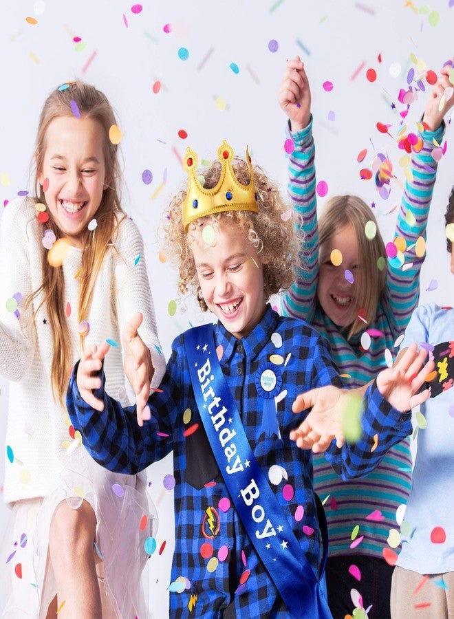 Malvina Birthday Boy Sash with Gold-Soft Satin Blue Sash Party Item Theme Birthday Party Decoration (Pack of 01) - Image 2